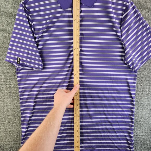 RLX Ralph Lauren Medium Purple Short Sleeve Striped Polo Golf Activewear Spandex - Picture 9 of 13